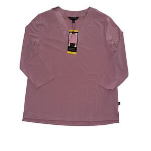 NEW Banana Republic Womens Mauve Pink V-Neck 3/4 Sleeve Blouse Top Small NWT